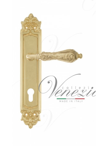 Ручка дверная на планке под цилиндр Venezia Monte Cristo CYL PL96 полированная латунь
