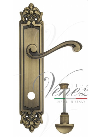 Ручка дверная на планке с фиксатором Venezia Vivaldi WC-2 PL96 матовая бронза