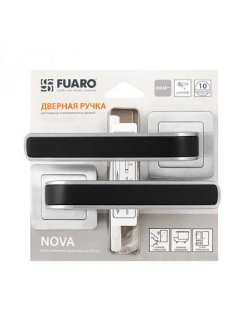 Ручка раздельная NOVA XM/HD SSC/BL-16 сатин хром/черный