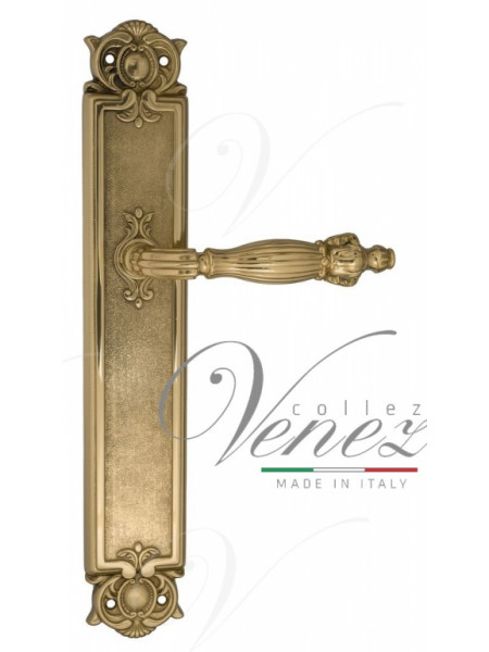 Ручка дверная на планке проходная Venezia Olimpo PL97 полированная латунь
