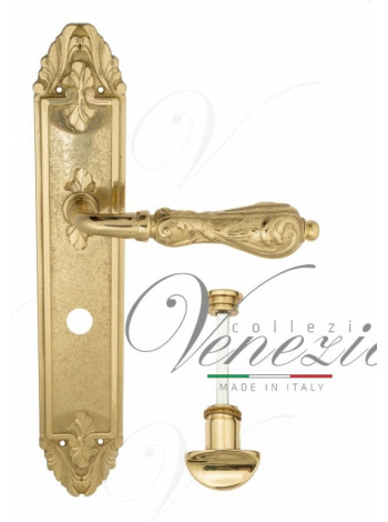 Ручка дверная на планке с фиксатором Venezia Monte Cristo WC-2 PL90 полированная латунь