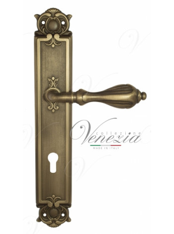 Ручка дверная на планке под цилиндр Venezia Anafesto CYL PL97 матовая бронза