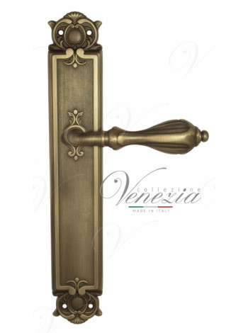 Ручка дверная на планке проходная Venezia Anafesto PL97 матовая бронза