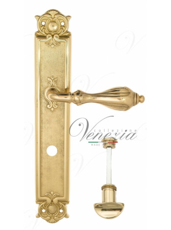 Ручка дверная на планке с фиксатором Venezia Anafesto WC-2 PL97 полированная латунь