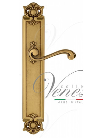 Ручка дверная на планке под цилиндр Venezia Vivaldi PL97 французское золото + коричневый