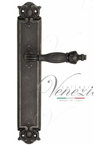 Ручка дверная на планке проходная Venezia Olimpo PL97 античное серебро