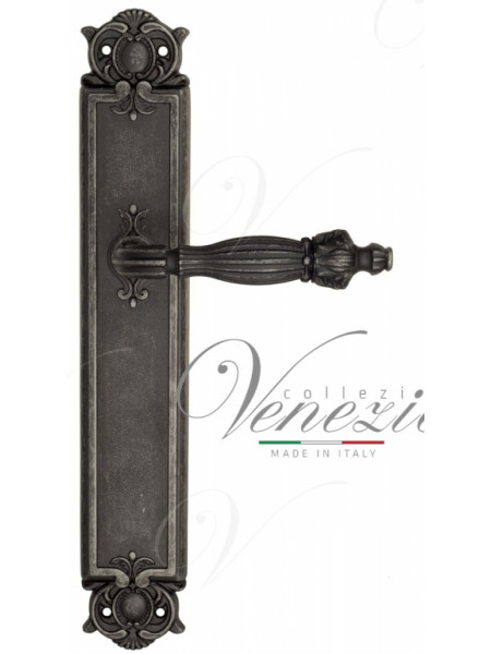 Ручка дверная на планке проходная Venezia Olimpo PL97 античное серебро