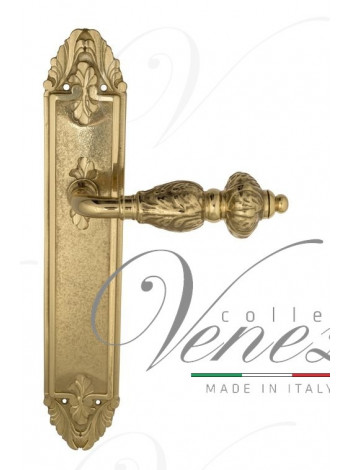 Ручка дверная на планке проходная Venezia Lucrecia PL90 полированная латунь