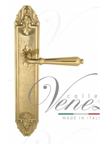 Ручка дверная на планке проходная Venezia Classic PL90 полированная латунь