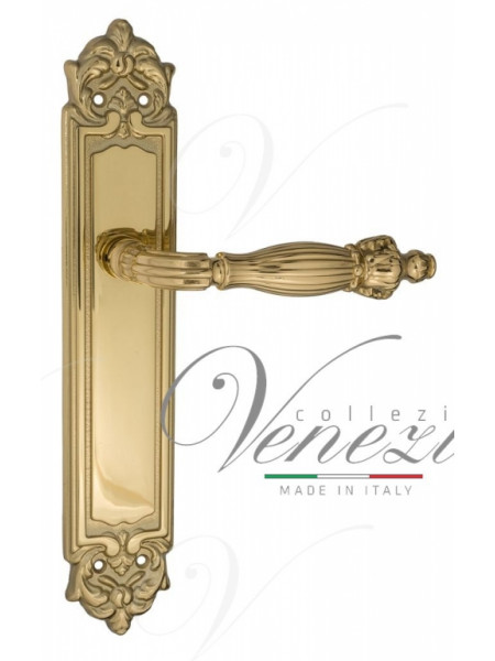 Ручка дверная на планке проходная Venezia Olimpo PL96 полированная латунь