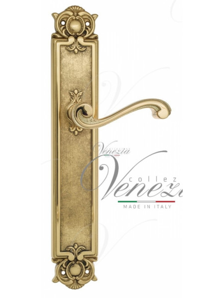 Ручка дверная на планке проходная Venezia Vivaldi PL97 полированная латунь