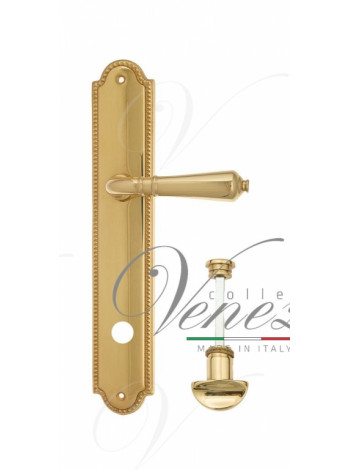 Ручка дверная на планке с фиксатором Venezia Vignole WC-2 PL98 полированная латунь