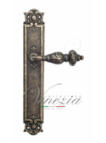 Ручка дверная на планке с фиксатором Venezia Lucrecia WC-2 PL97 античная бронза