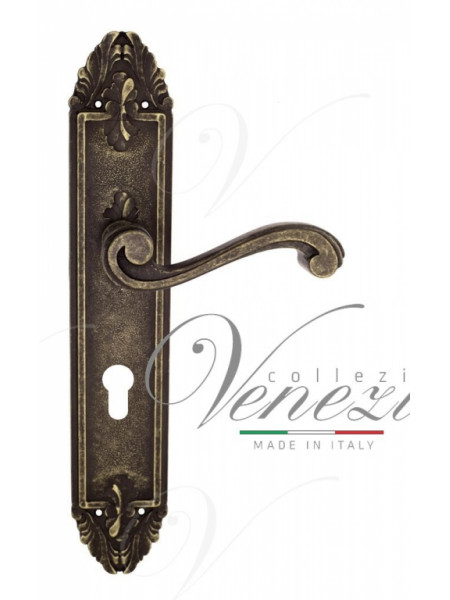 Ручка дверная на планке под цилиндр Venezia Vivaldi CYL PL90 античная бронза