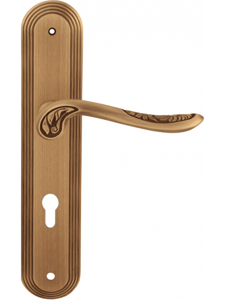 Дверная ручка на планке Melodia Daisy 285 Cyl/P 235 Бронза матовая