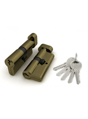 Цилиндровый механизм с вертушкой 100 ZM 70 mm (30+10+30) AB бронза 5 кл.