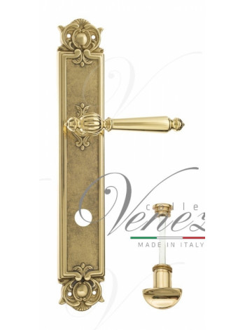 Ручка дверная на планке с фиксатором Venezia Pellestrina WC-2 PL97 полированная латунь
