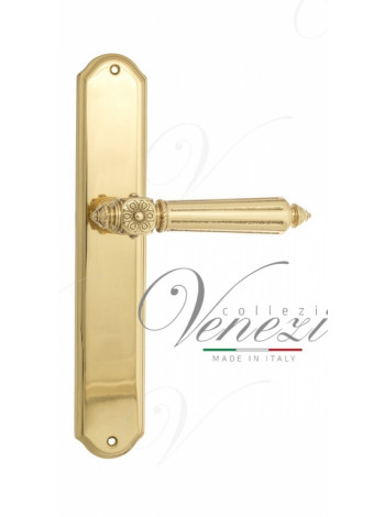 Ручка дверная на планке проходная Venezia Castello PL02 полированная латунь