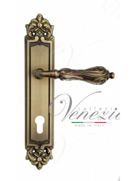 Ручка дверная на планке под цилиндр Venezia Monte Cristo CYL PL96 матовая бронза