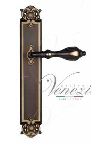 Ручка дверная на планке проходная Venezia Anafesto PL97 темная бронза
