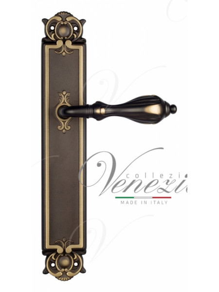Ручка дверная на планке проходная Venezia Anafesto PL97 темная бронза