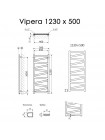 Полотенцесушитель электрический Terma Vipera 1230x500 синий матовый, RAL 5017 (Traffic blue)