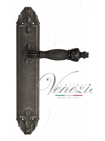 Ручка дверная на планке проходная Venezia Olimpo PL90 античное серебро