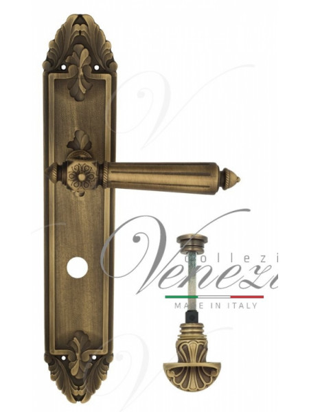 Ручка дверная на планке с фиксатором Venezia Castello WC-4 PL90 матовая бронза