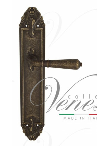 Ручка дверная на планке проходная Venezia Vignole PL90 античная бронза
