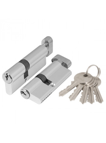 Цилиндровый механизм с вертушкой Ajax AX102/80 mm (30+10+40) CP хром 5 кл.