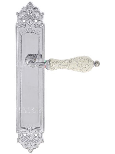 Дверная ручка Extreza DANA CRACKLE (Дана кракле) 306 на планке PL02 полированный хром F04