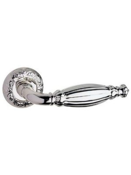Дверная ручка на круглой розетке Pasini 3661 QUEEN SILVER серебро
