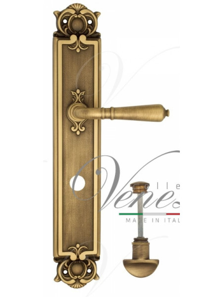 Ручка дверная на планке с фиксатором Venezia Vignole WC-2 PL97 матовая бронза