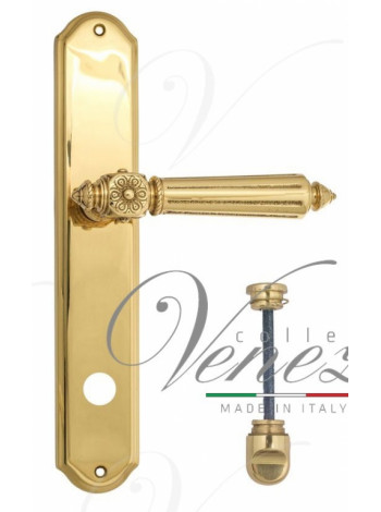 Ручка дверная на планке с фиксатором Venezia Castello WC-1 PL02 полированная латунь