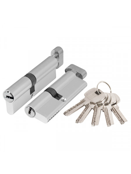 Цилиндровый механизм с вертушкой Ajax AX202/80 mm (30+10+40) CP хром 5 кл.