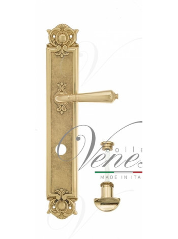 Ручка дверная на планке с фиксатором Venezia Vignole WC-2 PL97 полированная латунь