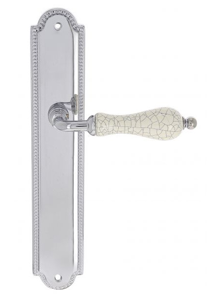 Дверная ручка Extreza DANA CRACKLE (Дана кракле) 306 на планке PL03 полированный хром F04