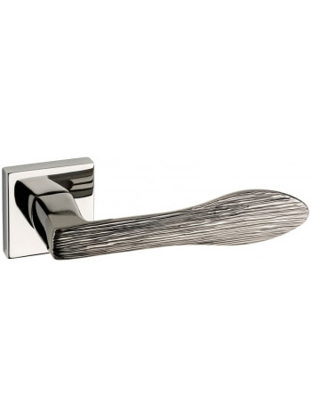 Дверная ручка на квадратной розетке Pasini 8341 ARROW NICKEL/ROSEWOOD никель/розвуд