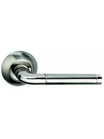 Ручка дверная на круглой розетке Bussare LINDO A-34-10 CHROME/S.CHROME хром/хром матовый