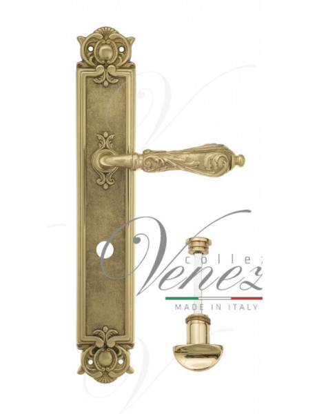 Ручка дверная на планке с фиксатором Venezia Monte Cristo WC-2 PL97 полированная латунь