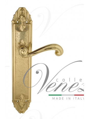 Ручка дверная на планке проходная Venezia Carnevale PL90 полированная латунь