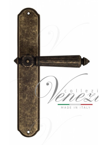 Ручка дверная на планке проходная Venezia Castello PL02 античная бронза