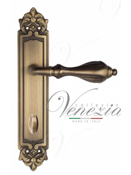 Ручка дверная на планке с фиксатором Venezia Anafesto WC-2 PL96 матовая бронза