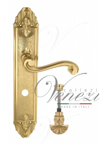 Ручка дверная на планке с фиксатором Venezia Vivaldi WC-4 PL90 полированная латунь