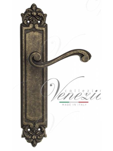 Ручка дверная на планке проходная Venezia Vivaldi PL96 античная бронза