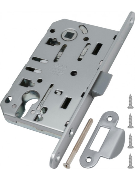 Замок межкомнатный под цилиндр AGB MEDIANA EVOLUTION B01103.50.06.567 с отв. планкой B01000.13 (никель)