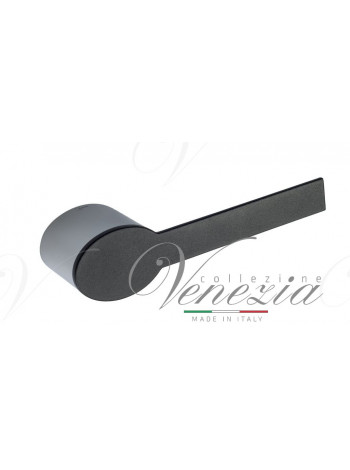 Ручка дверная на круглой розетке Venezia Quattordici D101 Полированный хром + черный