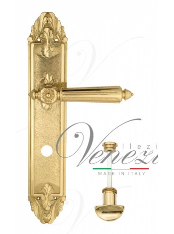 Ручка дверная на планке с фиксатором Venezia Castello WC-2 PL90 полированная латунь