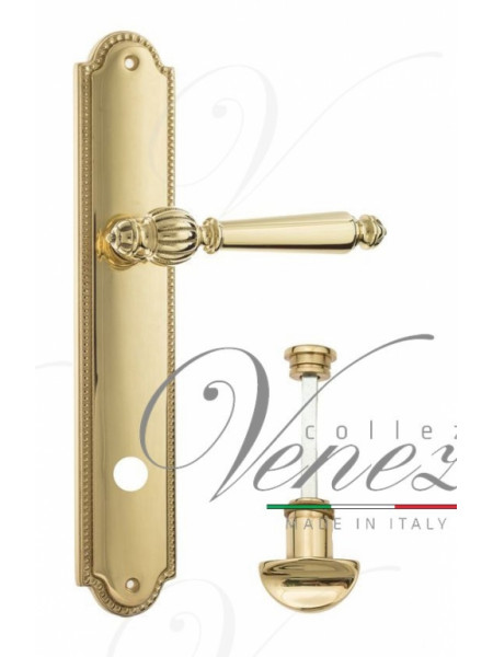 Ручка дверная на планке с фиксатором Venezia Pellestrina WC-2 PL98 полированная латунь
