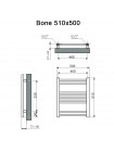 Полотенцесушитель электрический Terma Bone 510x500 белый глянец, RAL 9016